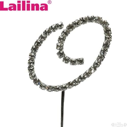 50pcs/lot sparkling clear rhinestone letter cake topper for cup cake,4.5cm high,monogram rhinestone letter cake topper