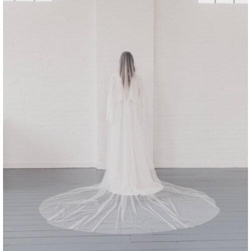 Tulle veil, white veil, ivory veil, cathedral veil, monolingual veil, wedding veil, bridal wedding veil