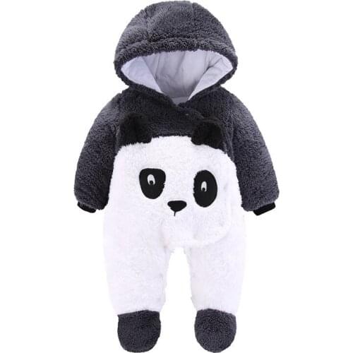 Newborn Thickened Romper 2020 Autumn Winter Clothing New Female Baby Animal Shape Romper Baby Boys Cartoon Long-sleeved Jumpsuit