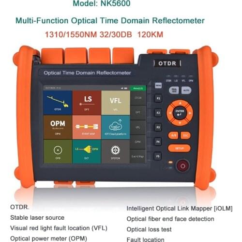 OTDR 1310/1550nm 120KM 12Functions Fiber Optic Reflectometer Touch Screen VFL OLS OPM NK4000D/NK5600/NK3000D/TM290 OTDR