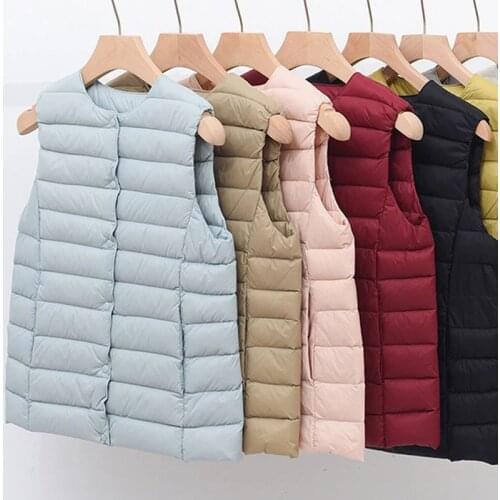 Womens Warm Vest Spring 2021 Lightweight Padded Jackets Ultralight Winter Light Quilted Coats Puffer Woman down Coat lady duck