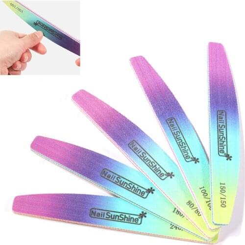 1 Pcs Thick Sandpaper Nail File Nail Trimmer Professional Nail Buffer Nail Grinding Polishing Tool Gradient Color Manicure Hot