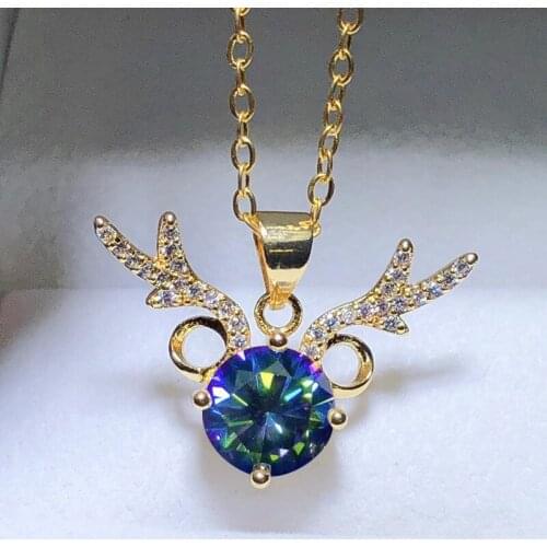 18K Gold 2ct Lab Diamond Pendant Real 925 Sterling Silver Wedding Pendants Necklace For Women Bridal Choker Jewelry