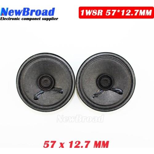 2pcs/lot New Ultra-thin speaker 8 ohms 1 watt 1W 8R speaker Diameter 57MM 5.7CM thickness 12.7MM