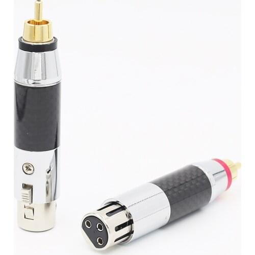 Audiocrast 2x XLR Female to RCA Male Socket Adapter Gold Balanced Cable Plug Phono