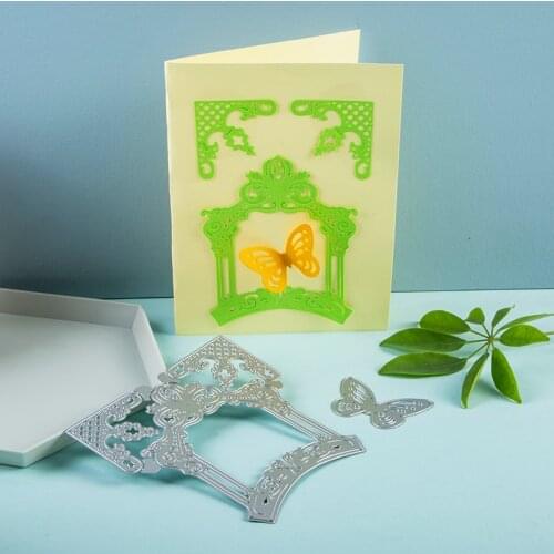 2020 dies Lace Background Photo Frame Butterfly metal cutting dies Scrapbooking dies paper knife mould blade punch stencils dies
