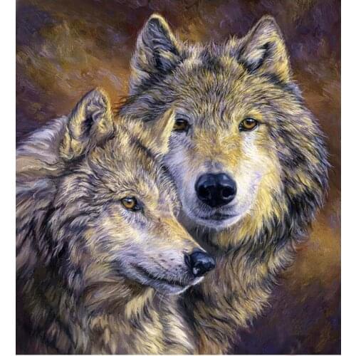 5D DIY Diamond Painting Wolf Lovers Animal Painting Embroidery Diamond Painting Cross Stitch Resin Mosaic Painting SSYP-075