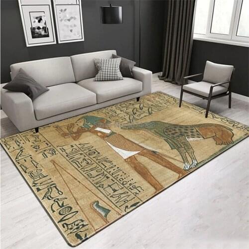 Egyptian Culture Big Carpets For Living Room Vintage Nordic Ethnic Style Floor Mat Non-slip Washable Rugs Bedroom Beside Mat