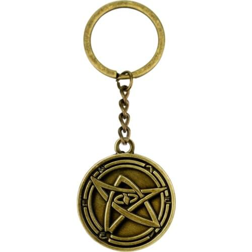 Game Mysterious Cthulhu Mythos Keychain Runes Gate Pendant Key Rings Metal Car Accessories Trinket