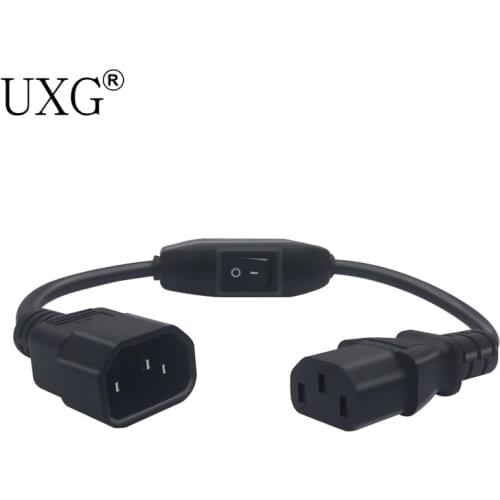 C14-C13 Extension Power Cord,IEC 320 C13 Female to C14 Male with10A On/Off Switch Power Adapter Cable Fr PDU UPS,1pcs