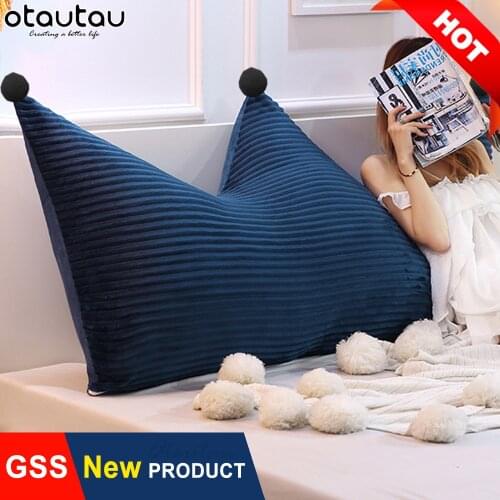 King Queen Size Bed Back Pillow Case Sofa Crown Headboard Backrest Pillowcase Cover Cushion Boys Girls Kid Bedroom Bedding Decor