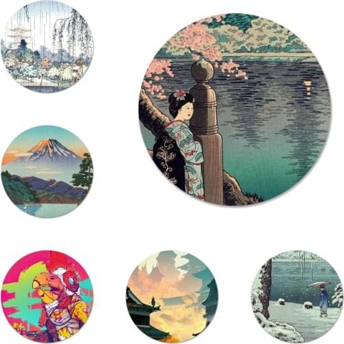 Kiyo-e Japanese Style Art Badge Brooch Pin Accessories For Clothes Backpack Decoration gift