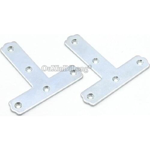 Brand New 50PCS SPCC Flat T Shape Furniture Reinforced Corner Braces Wood Board Frame Shelves Support Brackets Connectors