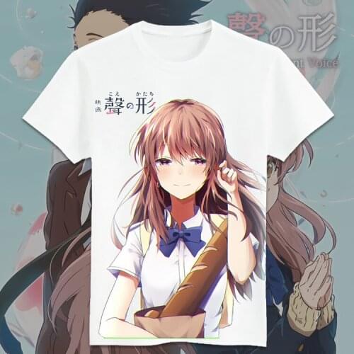 Anime The Shape Of Voice Cosplay T Shirt A Silent Voice Ishida shouya Nishimiya Shouko Cartoon T-Shirt Summer Casual Top Tee