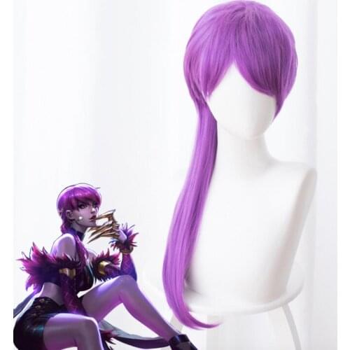 Game LOL Evelynn Cosplay Wigs Agonys Embrace Women Purple Ponytail Hair Halloween Christmas Cosplay Wigs