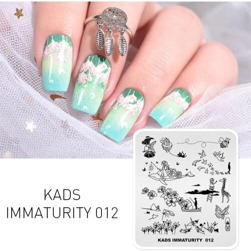 KADS New IMMATURITY 012 Nail Art Plates Nail Templates Image Template DIY Manicure Stencils Tools For printing Nail Art Tool