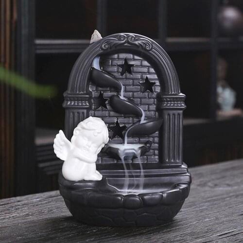 Ceramic Waterfall Incense Burners Backflow Angle Censer Smoke Backflow Sandalwood Censer Decoractive Office Ornament Home Decor