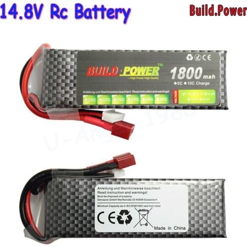 Build Power Li-Polymer 4S Lipo Battery 14.8V 1100mah 1300mah 1500mAh 1800mah 2200mah 2600mah Max 50C for RC Car Boat Quadcopter