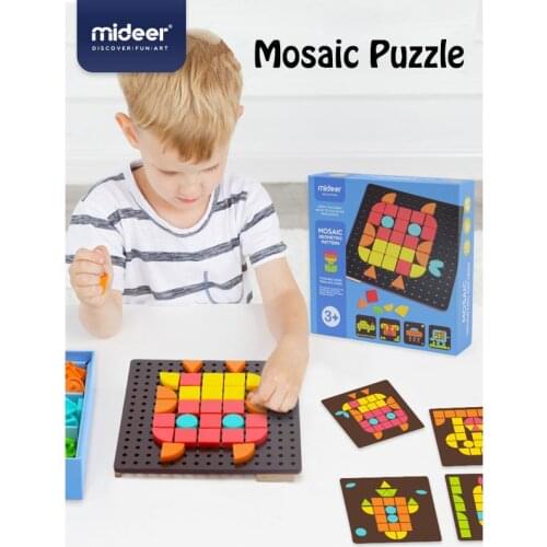 Mideer Children Puzzle Toys 3-7Y Geometric Shape Mosaic Puzzle ABS Old Interactive Toys Creative Educational Toys Kids Gifts