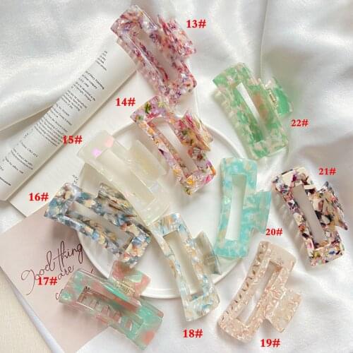 Fashion Women Acetate Hair Claws Square Shape Banana Barrettes turtle Hairpins Hair Accessories For Women Hair Clip Clamp ACC421