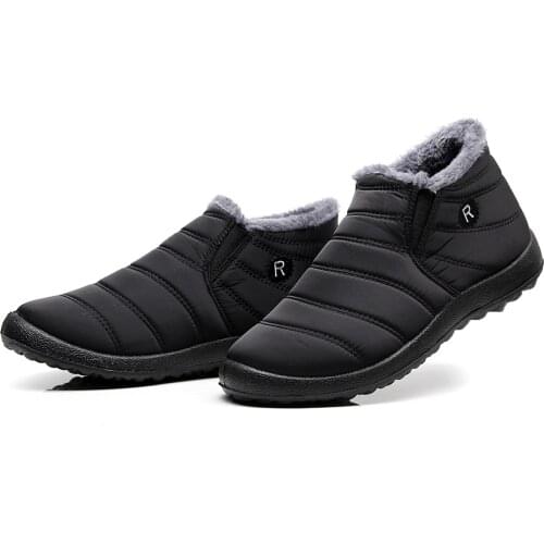 Men Snow Boots Ankle Boots Winter Boots Unisex Couples New Solid Color Plush Inside Anti Skid Bottom Warm Waterproof Ski Shoes