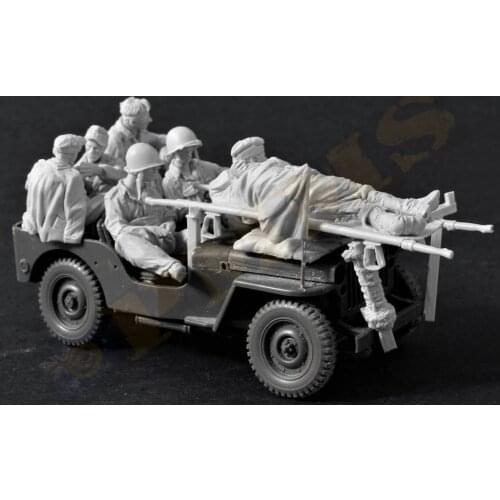6 American soldiers resin model kit 1:35 resin sand table model