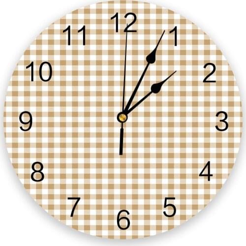 Lattice Simple Plaid Wall Clock For Home Decoration Living Room Quartz Needle Hanging Watch Modern Kitchen Clock