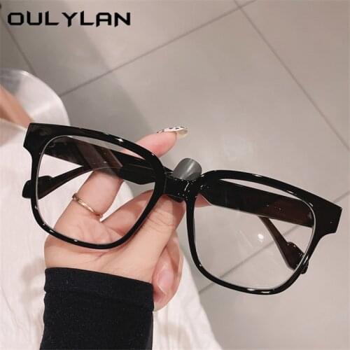 Oulylan Anti Blue Light Glasses Frames Women Men Oversized Eyewear Transparent Myopia Frame Computer Optical Spectacles Gaming