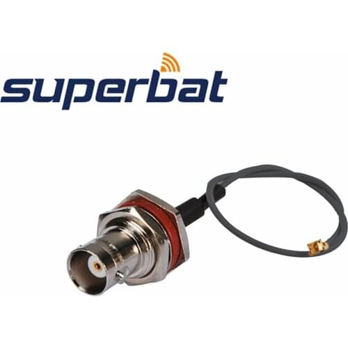 Superbat IPX / u.fl to BNC Jack Bulkhead Pigtail 1.13mm Cable 15cm for Wireless