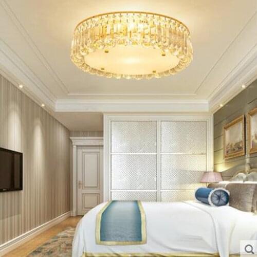 Simple modern bedroom lights romantic ceiling lamp crystal lamp round restaurant lights study room living room lamps LED light