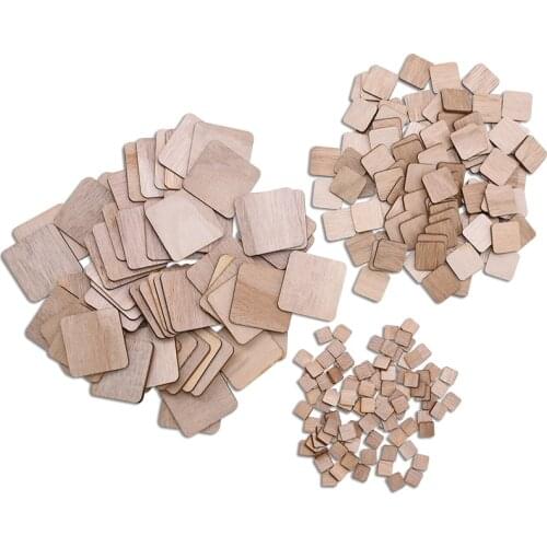 Blank Plaque Wooden Slices Unfinished Rectangle Wood Pieces Building Model Square DIY Wood Craft Decorative Board