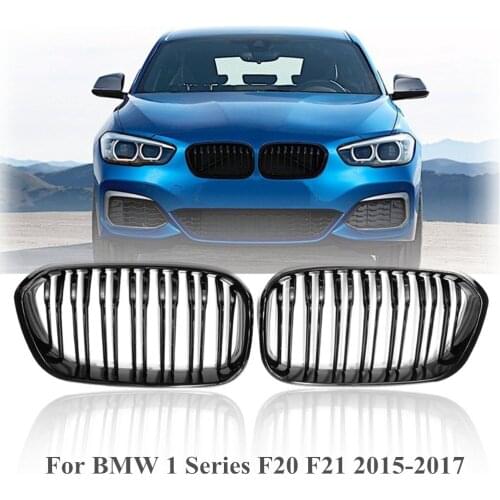 Car Front Bumper Grilles Kidney Racing Grill For BMW 1 Series F20 F21 LCI 120i 2015-2017 Double Slat Replacement Grille