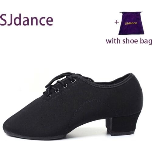 SJdance latin dance training shoes practice indoor outdoor split straight sole canvas Rumba waltz ballroom dancesport shoes