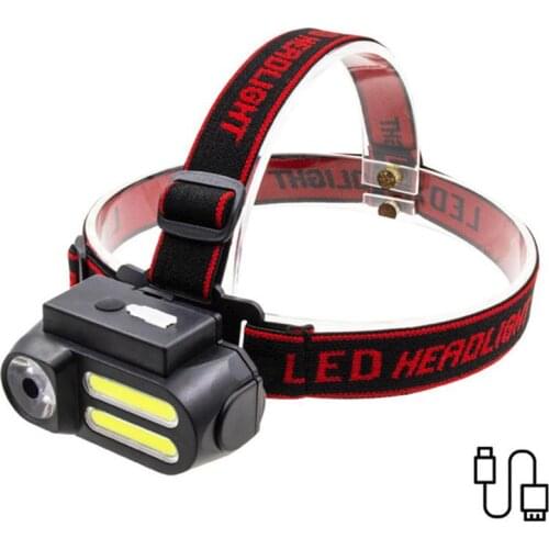 Folding Head Lamp USB Emergency Flashlight Dimming Headlamp Waterproof COB XPE Work Light For Night Riding Fishing Camping