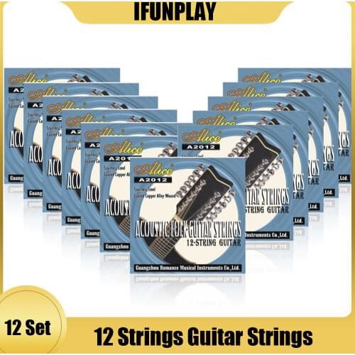 Alice 12 String Acoustic Guitar Strings Coated Copper Alloy Wound Steel Core A2012 Folk Guitar String Wholesale