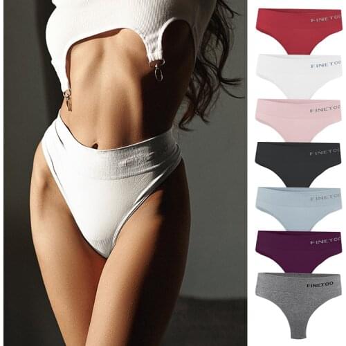 FINETOO Seamless Thongs Panties Women M-2XL Plus Size G-string Underwear Sexy Underpants Ladies Soft Panties Lingerie 8 Colors