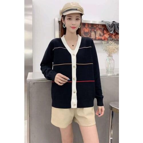 5 PCS Factory Wholesale New-coming Autumn Winter V-neck woman Cardigan Sweaters long sleeve Slim-fit sweater woman sweaters