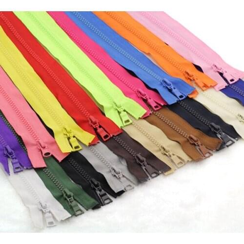 5# 5pcs 60/70/80cm Zipper open-end resin zippers auto lock colorful plastic zipper pulls for DIY Sewing clothes garment coat bag