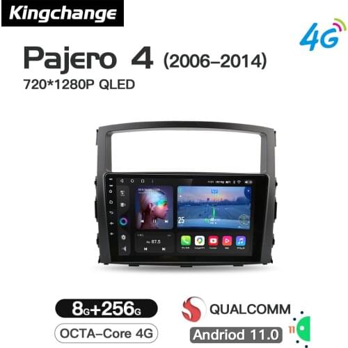 Kingchange Android 11 Auto Radio Car Multimedia Player Stereo For Mitsubishi Pajero 4 2006 - 2014 GPS WiFi Navigation