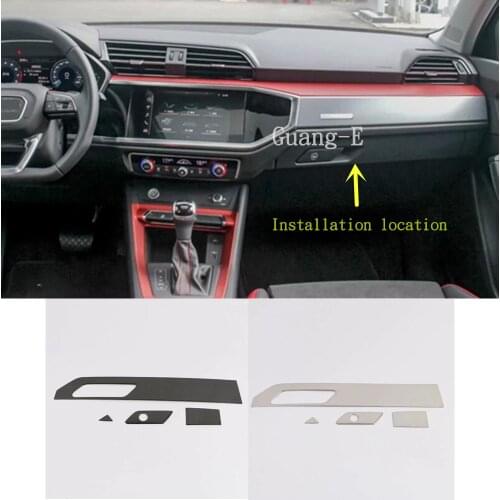 Car Sticker Stainless Steel Inner Inside Co-Pilot Glove Handle Bowl Box Front Trim 4pcs For Audi Q3 （F3）2018 2019 2020 2021