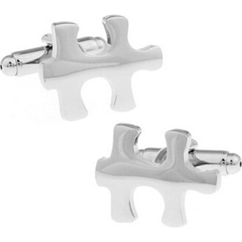 C-MAN Luxury shirt Silvery Puzzle cufflink for mens Brand cuff buttons cuff links High Quality abotoaduras Jewelry