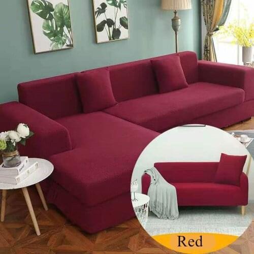 Thick Sofa Protector Jacquard Couch Cover Corner Sofa Slipcover L Shape Solid Printed Sofa Covers for Living Room