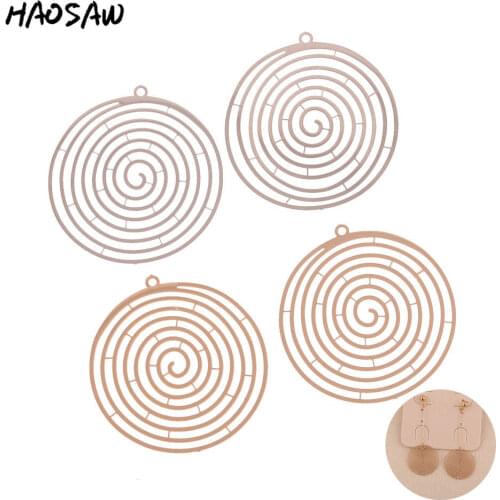 HAOSAW Choose 6Pcs/Lot Cooper Charm/Round Dangle Charm/Rhodium Computer Draw Thin Charm/Handmade DIY Charms/Charm Jewelry