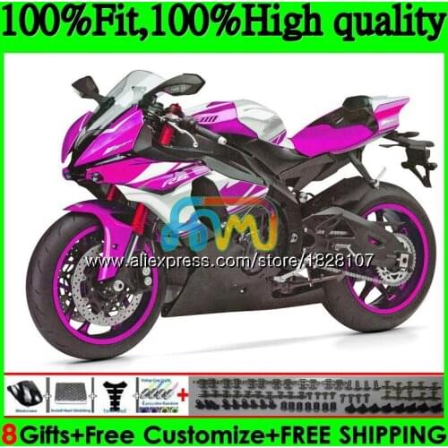 Injection OEM For YAMAHA YZF600 YZF R6 YZFR6 17 18 19 118BS.35 YZF 600 R 6 YZF-600 YZF-R6 2017 Rose white hot 2018 2019 Fairings
