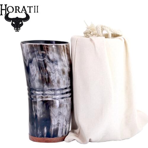 Natural Ox Horn Mug Viking Mug Drinking Horn Tankard For Beer Wine Drinking Viking Goblets