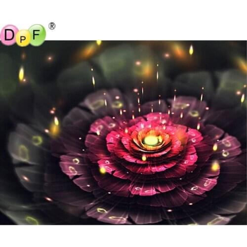 DPF Full square diamond 5D DIY diamond embroidery red dream flower diamond painting Cross Stitch 3D Rhinestone mosaic decoration