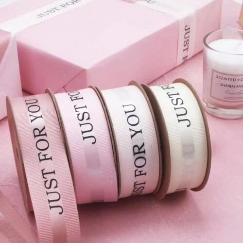 5 Yards Flower Wrapping Ribbon Grosgrain 25MM DIY Handmade Gift Wrapping Ribbon Bouquet Ribbons Threaded Ribbon Just For You