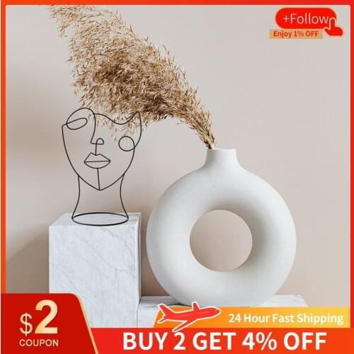 Face Abstract Modern Sculptures Mothers Day Gift Metal Art Black Lines Handmade Figurines Ornaments Modern Home Decoration