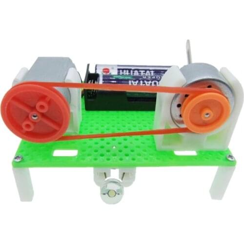 Mini Electric Generator Wheel Motor Model Energy DIY Toys For Kids LED Education Science Experiment Gift qiang