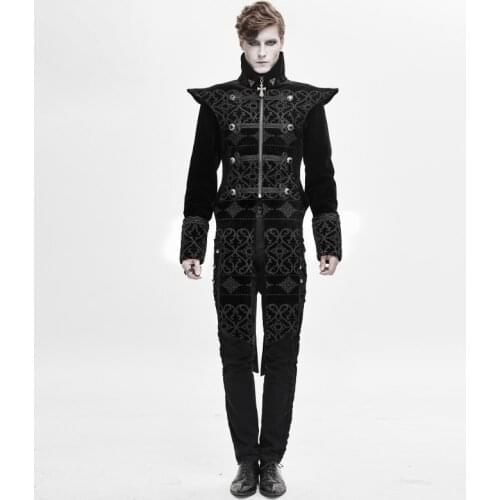 Men Jacket Long Sleeves Cosplay Irregular Long Trench Men Coats Gothic Long Sleeve Stand Collar Outwear Warm Zipper Overcoats